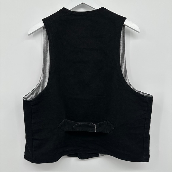 Vintage Wahmaker Frontier Denim Vest Mens Size Large Black Western Rodeo Cowboy - Picture 6 of 9